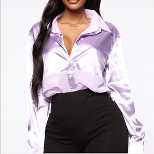 Purple satin blouse